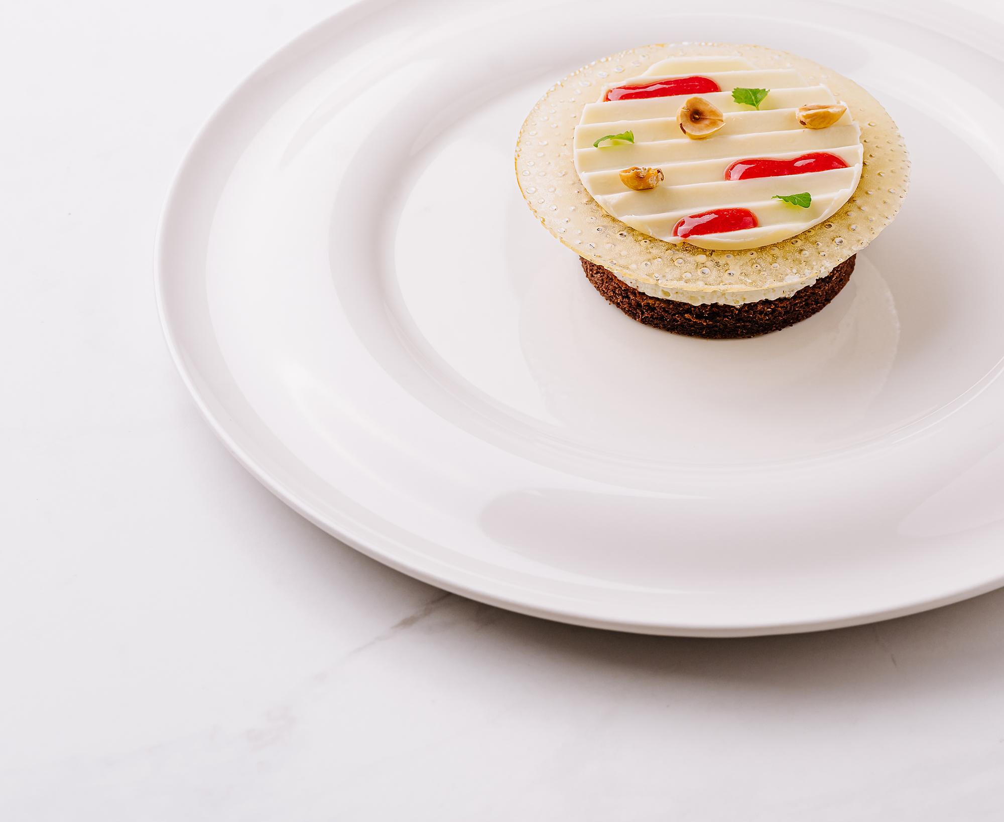 Close up of plated dessert